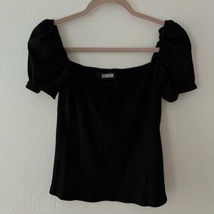 Reformation knit black cap sleeve top